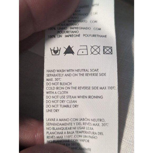 Hoss Intropia Coated 100% Linen Tan Blazer Jacket Designer Boho Sz 44 US Sz 12 - Picture 12 of 13